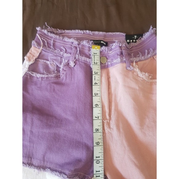 Fashion Nova Jeans Stuck in a Dream Patchwork Skinny High Rise Frayed Sz 7 NWT - Picture 14 of 16